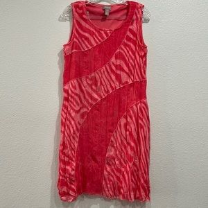 Chico’s Sleeveless Pleaded Zebra Print Dress SZ 0 (US 4)